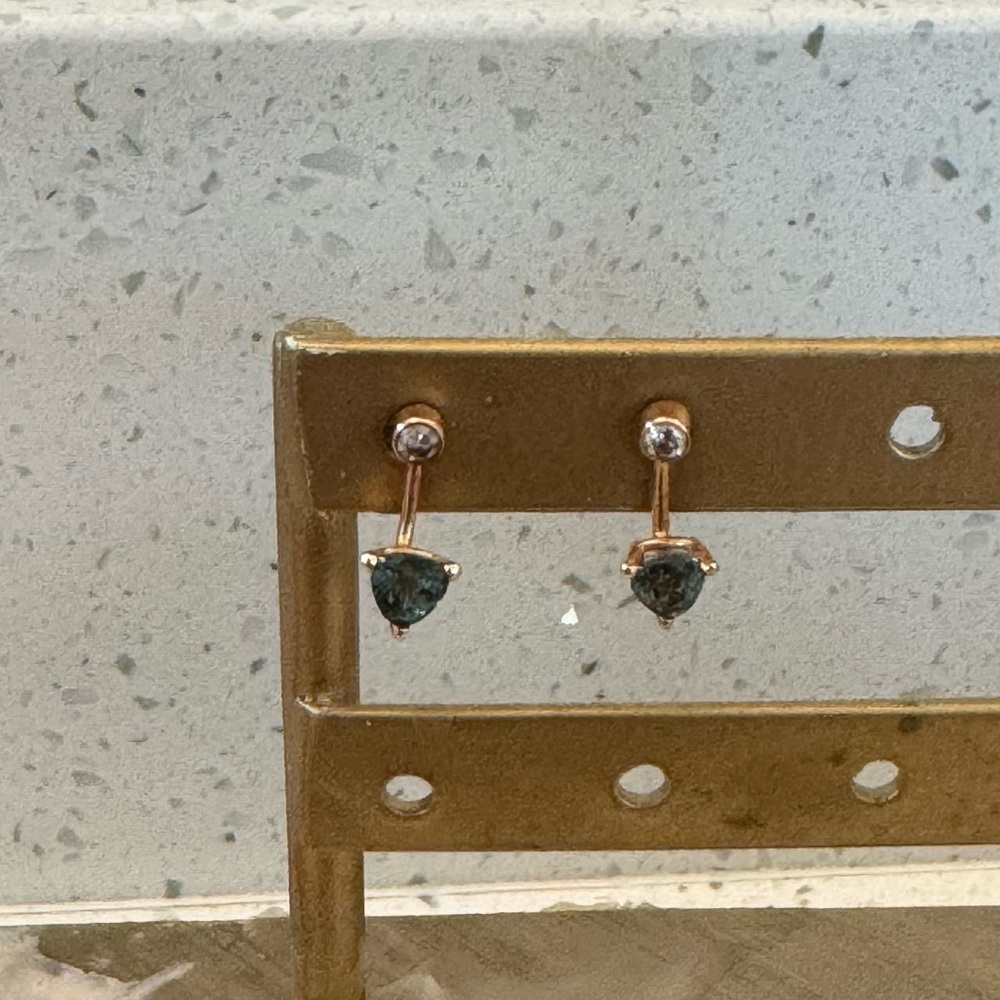 Alexis Russell Montana sapphire, diamond, and 14k gold stud earrings